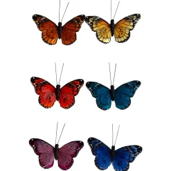 Decoración De Animales|Decoración De Primavera>DecoWoerner 6 Mariposas Decorativas Con Clip De Colores 9 Cm multicolor