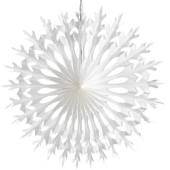 Decoración Temática|Decoración De Invierno>DecoWoerner Abanico Decorativo 50cmØ Papel Copo De Nieve B1 blanco