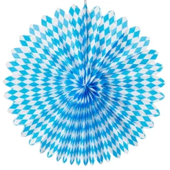 Decoración Temática>DecoWoerner Abanico Decorativo De Papel Roseta 75 Cm Ø Blanco azul
