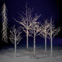 Decoración De Invierno|Árboles Artificiales>DecoWoerner Abedul Con LED, 160 Cm blanco