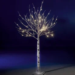 Decoración De Invierno|Árboles Artificiales>DecoWoerner Abedul Con LED, 120 Cm blanco