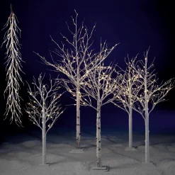 Decoración De Invierno|Árboles Artificiales>DecoWoerner Abedul Con LED, 120 Cm blanco