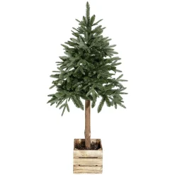 Árboles De Mesa Y Ramas De Abeto|Árboles De Navidad Artificiales>DecoWoerner Abeto Artificial En Un Cubo De Madera verde
