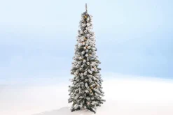 Árboles De Navidad Artificiales>DecoWoerner Abeto Artificial, Estrecho, Cubierto De Nieve Con LED 240 Cm blanco