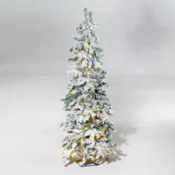 Árboles De Navidad Artificiales>DecoWoerner Abeto De Invierno, Abeto Artificial De Luvi Con Nieve Con Luz LED, 160 Cm blanco