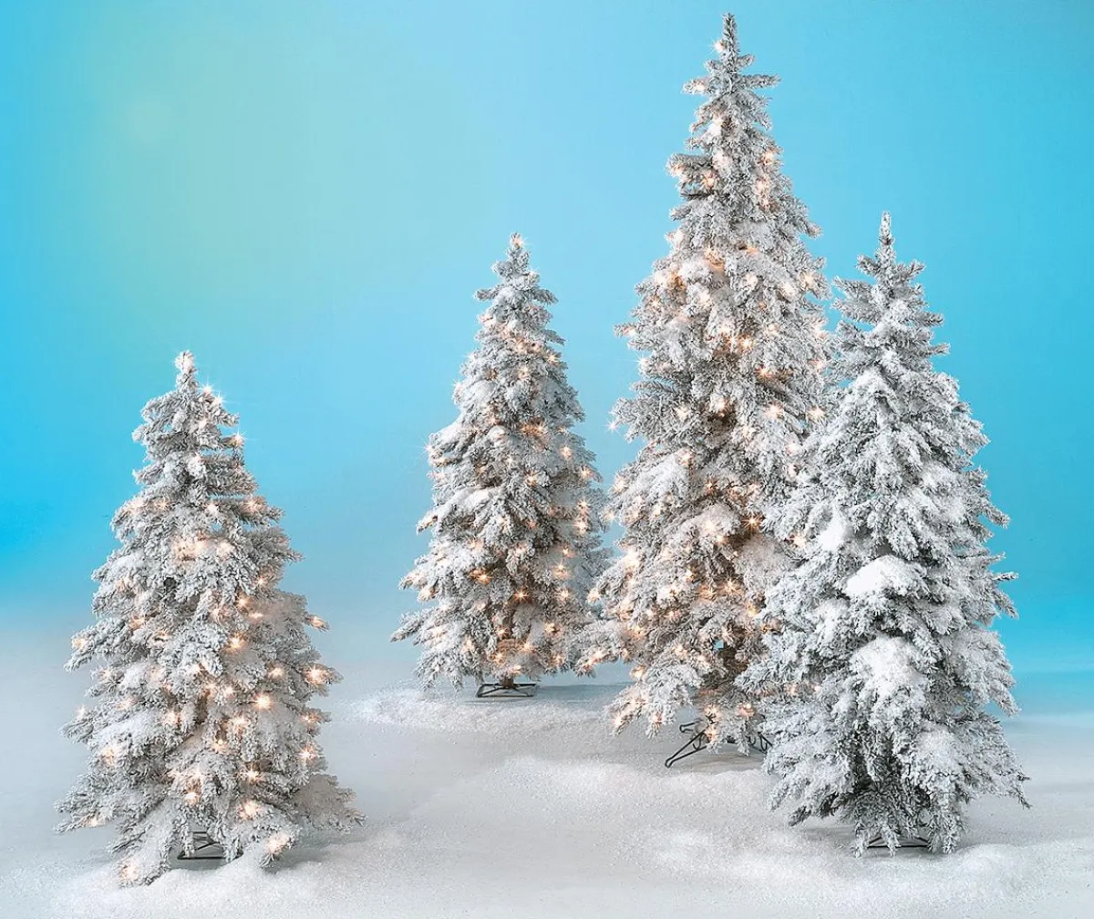 Árboles De Navidad Artificiales>DecoWoerner Abeto De Invierno, Abeto Artificial De Luvi Con Nieve Con Luz LED, 160 Cm blanco