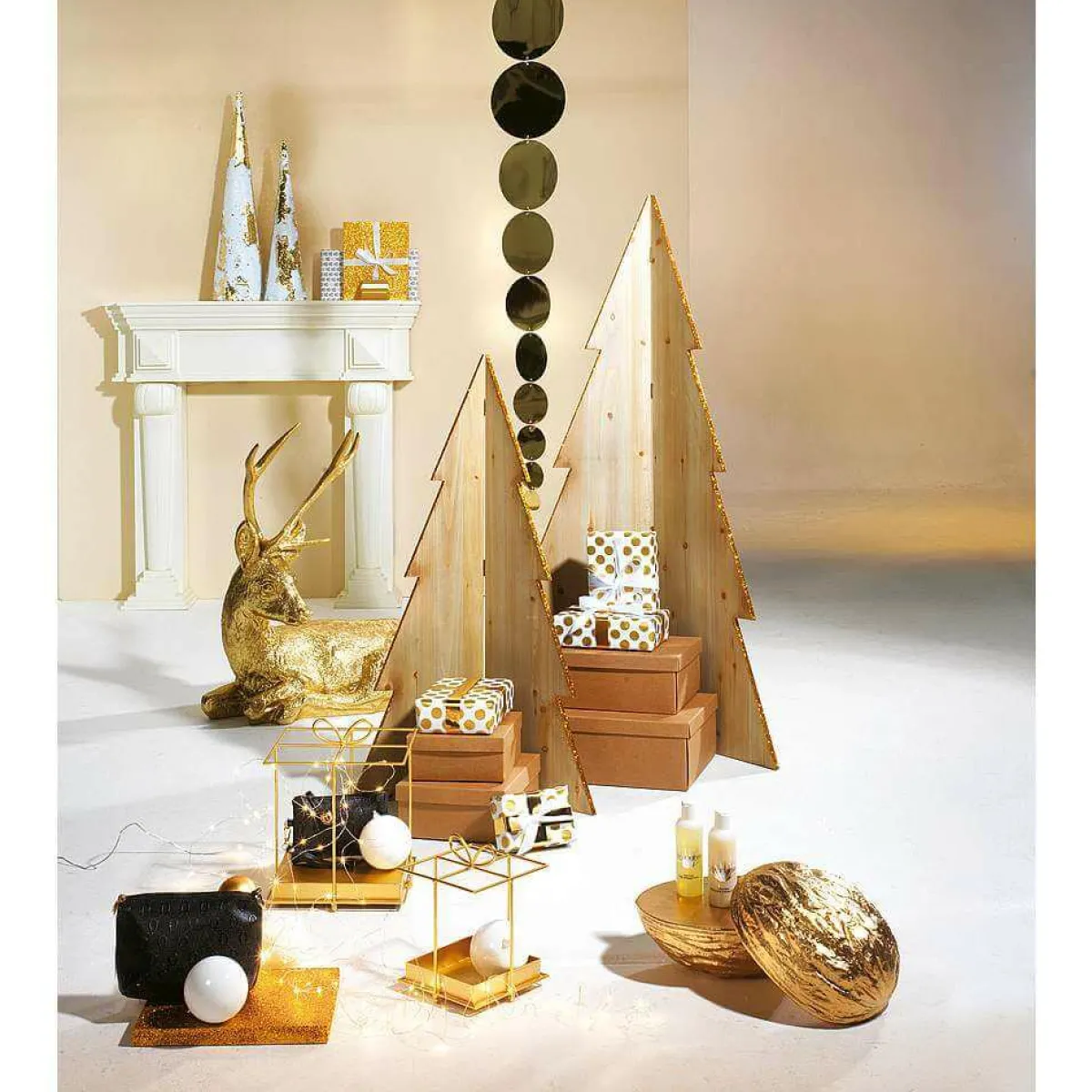 Decoración Natural|Figuras De Navidad>DecoWoerner Abeto Decorativo De Madera Altura 140 Cm Madera natural