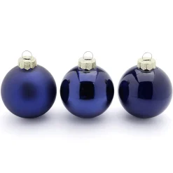 Bolas De Navidad>DecoWoerner Adornos Navideños De Cristal Con 3 Acabados Diferentes En Oscuro azul