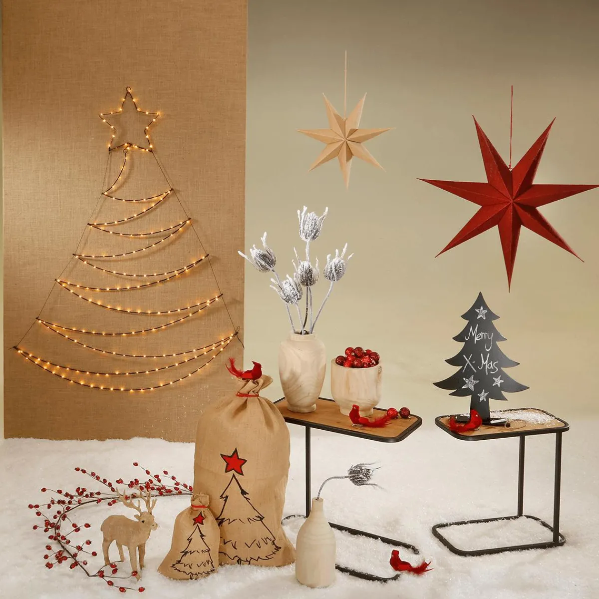 Decoración De Animales|Decoración De Otoño>DecoWoerner Alce Decorativo Cubierto De Yute 30 X 9 X 32 Cm (largo X Ancho X Alto) Beige
