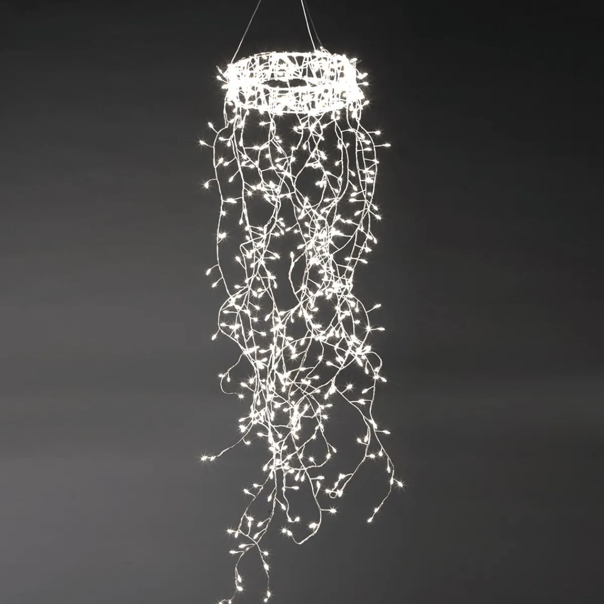 Luces De Navidad>DecoWoerner Anillo De Luces De Alambre "Fuegos Artificiales", Longitud 60 Cm, Ø 20 Cm plata