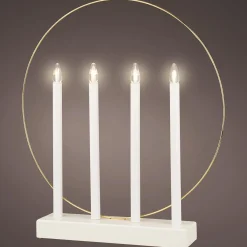 Luz Decorativa|Luces De Navidad>DecoWoerner Anillo Deco Con Velas LED 45 Cm blanco