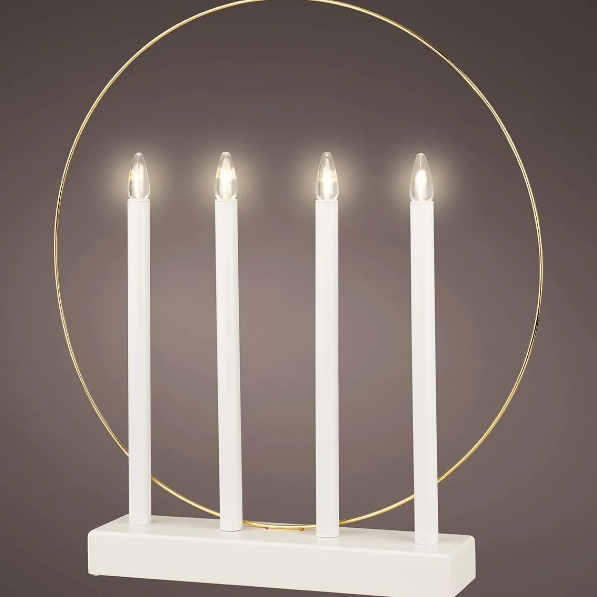Luz Decorativa|Luces De Navidad>DecoWoerner Anillo Deco Con Velas LED 45 Cm blanco