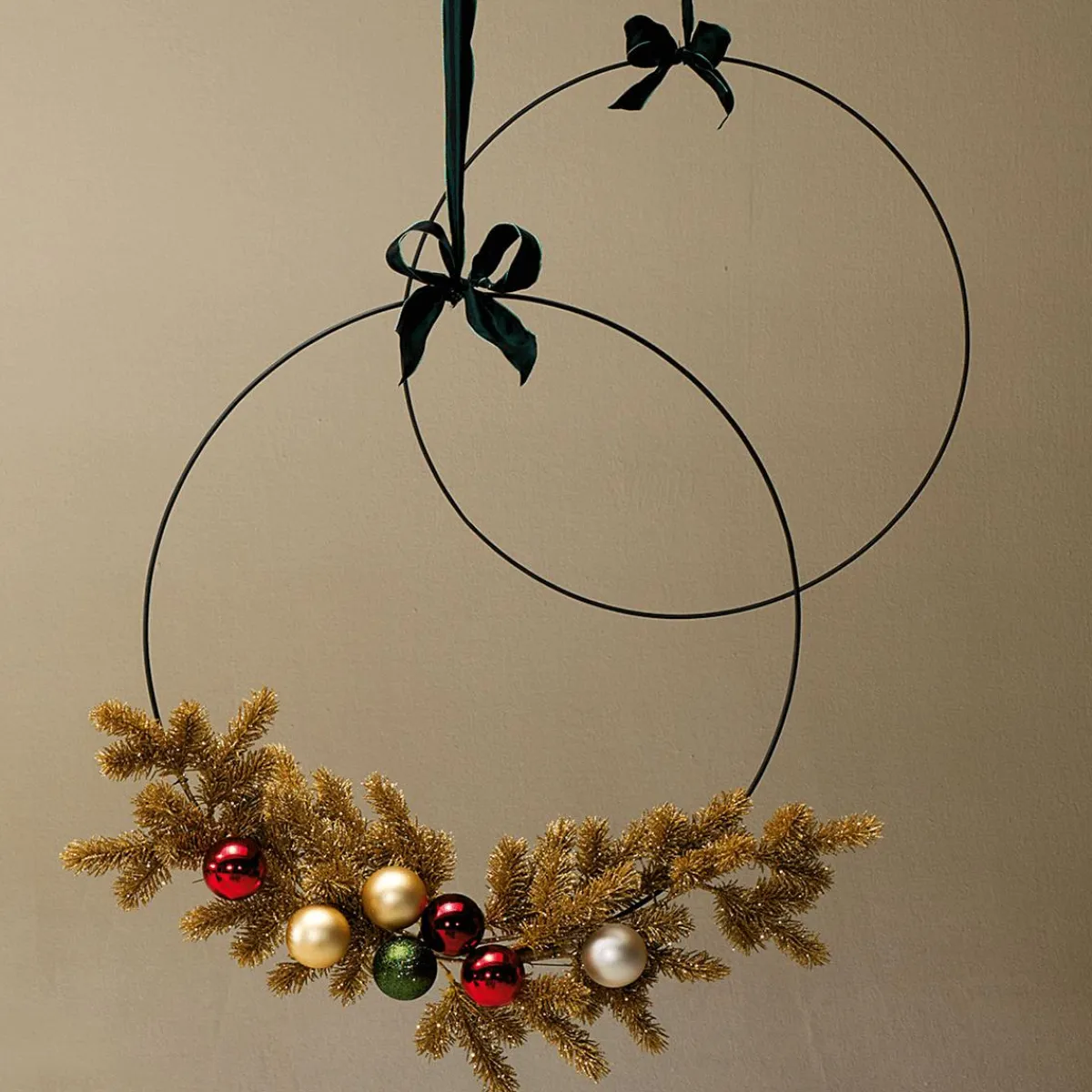 Ayudas Y Herramientas De Decoración|Decoración De Otoño>DecoWoerner Anillo Decorativo De Metal, Ø 100 Cm negro