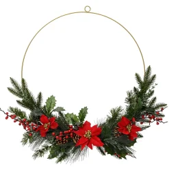 Decoración De Invierno|Coronas De Navidad>DecoWoerner Anillo Decorativo De Metal 60 Cm Ø verde