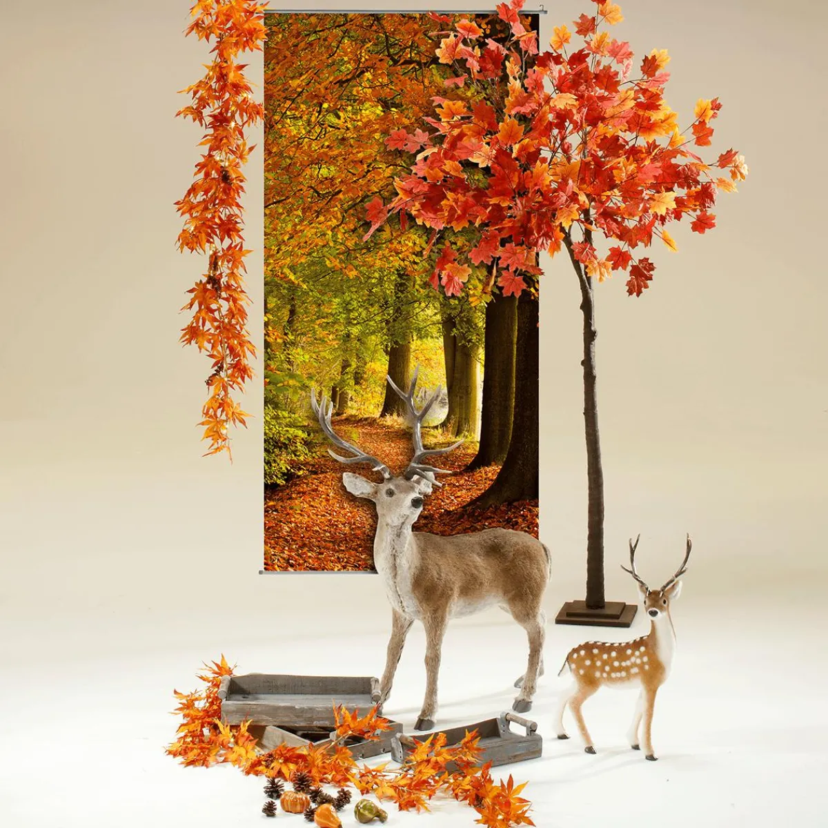 Decoración De Animales|Decoración De Otoño>DecoWoerner Animal Decorativo De Ciervo Con Cornamenta 83 X 40 X 90 Cm (largo X Ancho X Alto) marrón