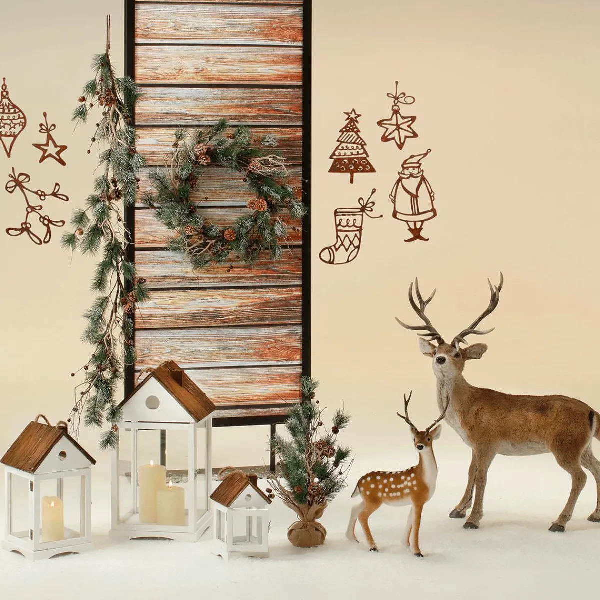 Decoración De Animales|Decoración De Otoño>DecoWoerner Animal Decorativo De Ciervo Con Cornamenta 83 X 40 X 90 Cm (largo X Ancho X Alto) marrón