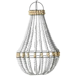 Decoración Temática|Decoración De Verano>DecoWoerner Araña De Luces De Canasto "Shabby Chic" blanco