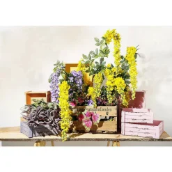 Plantas Verdes|Hojas>DecoWoerner Arbusto De Begonia Artificial , 26 Cm, 3 Piezas rojo