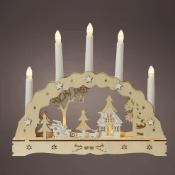 Figuras De Navidad|Luces De Navidad>DecoWoerner Arco De Velas LED 33 Cm Madera natural