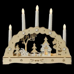 Figuras De Navidad|Luces De Navidad>DecoWoerner Arco De Velas LED 33 Cm Madera natural