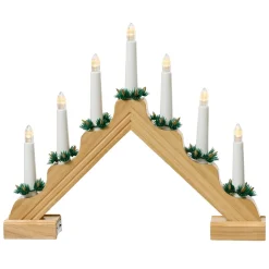 Figuras De Navidad|Luces De Navidad>DecoWoerner Arco De Velas LED Blanco Cálido Madera natural