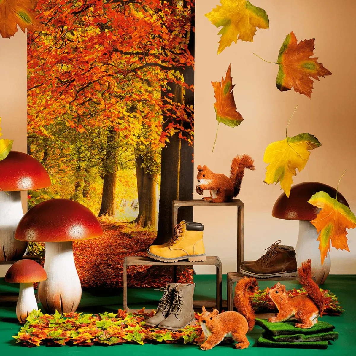 Decoración De Animales|Decoración De Otoño>DecoWoerner Ardilla Decorativa Altura 28 Cm naranja