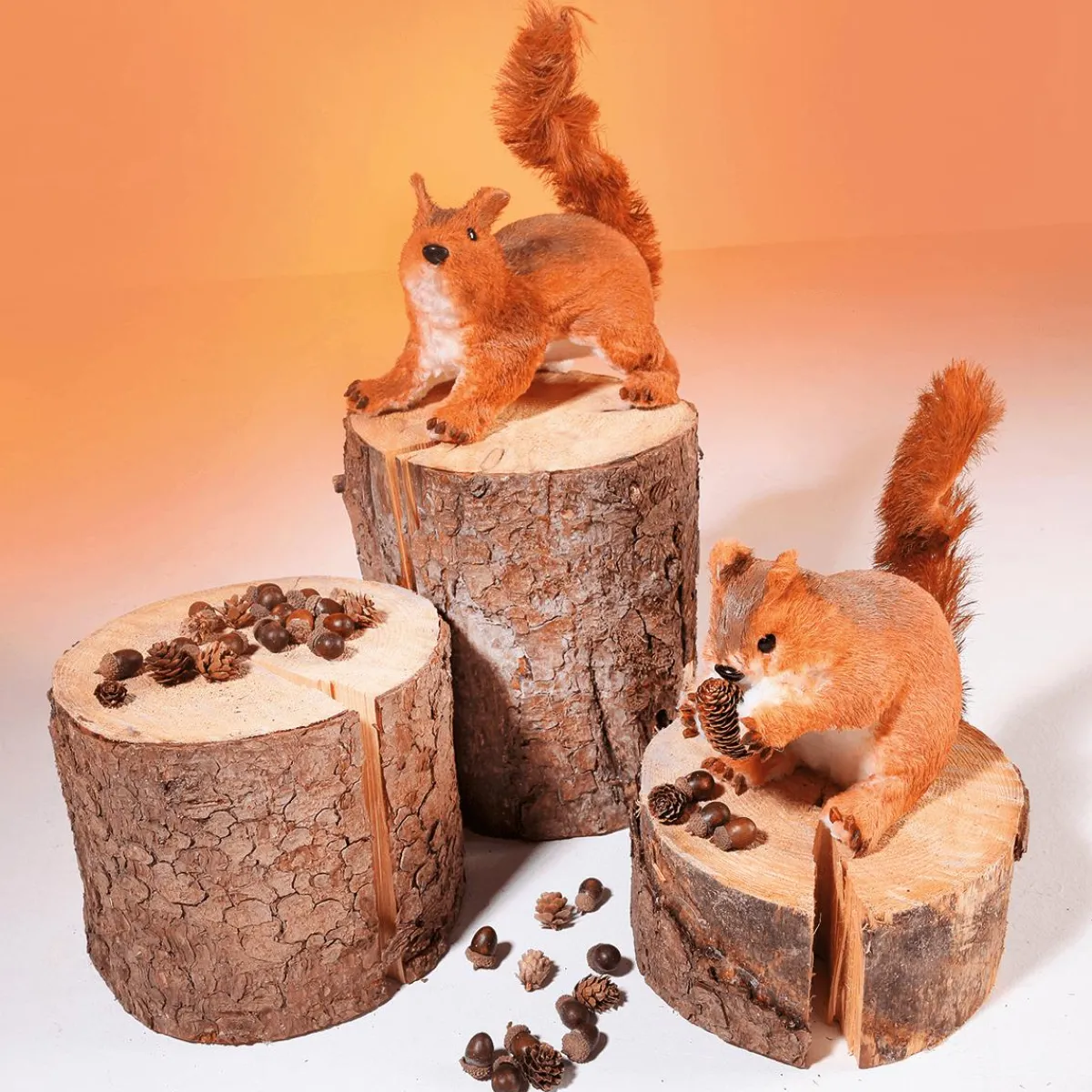 Decoración De Animales|Decoración De Otoño>DecoWoerner Ardilla Decorativa Altura 24 Cm naranja