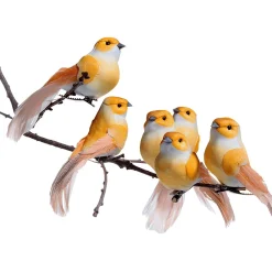 Decoración De Animales|Decoración De Primavera>DecoWoerner Aves Decorativas, Color , 10 Cm, 6 Piezas naranja