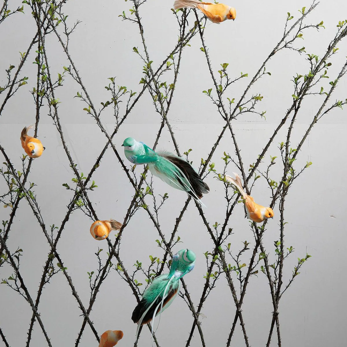 Decoración De Animales|Decoración De Primavera>DecoWoerner Aves Decorativas, Color , 10 Cm, 6 Piezas naranja