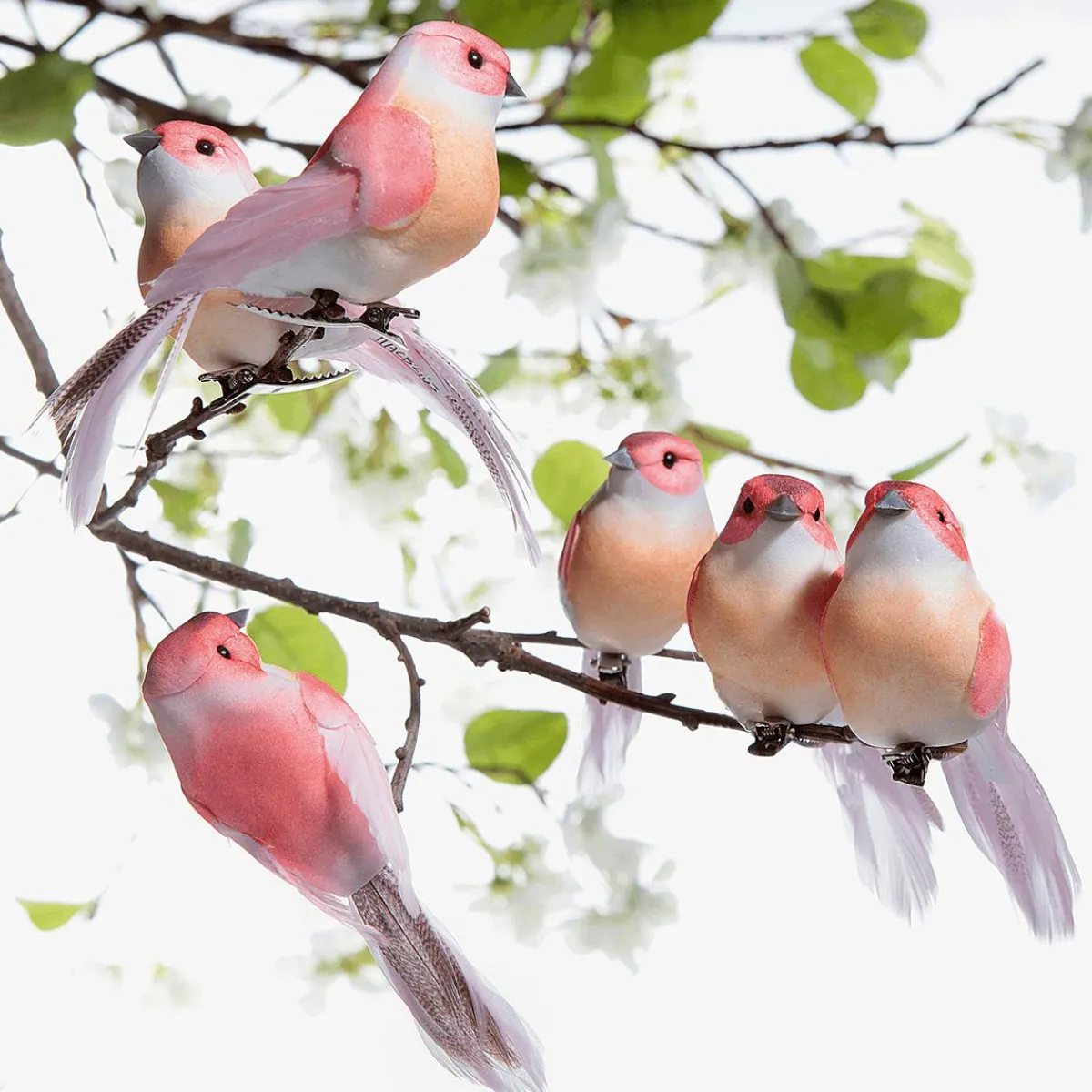 Decoración De Animales|Decoración De Primavera>DecoWoerner Aves Decorativas, Color , 10 Cm, 6 Piezas rosa