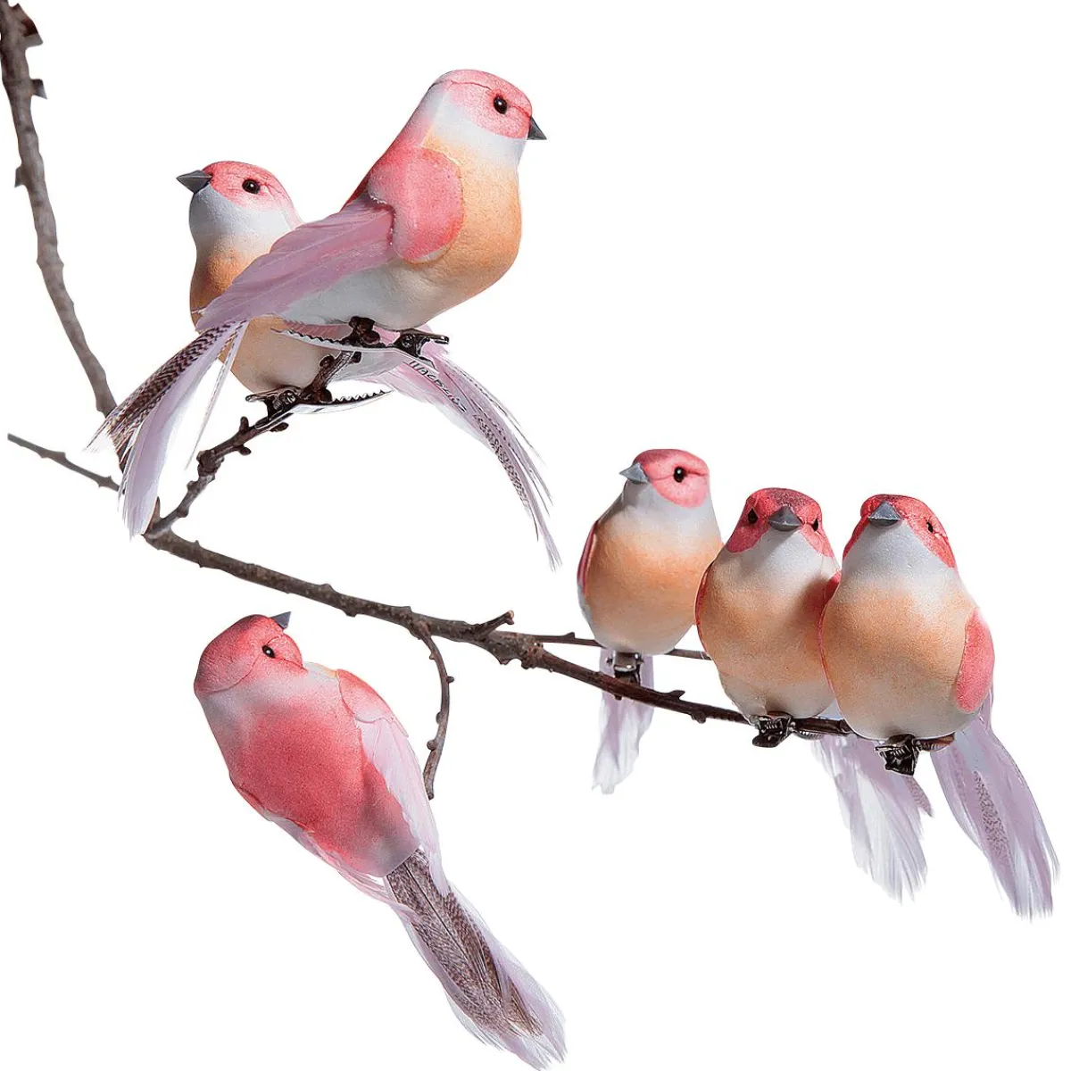 Decoración De Animales|Decoración De Primavera>DecoWoerner Aves Decorativas, Color , 10 Cm, 6 Piezas rosa