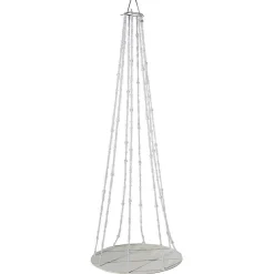 Expositores Para Tiendas>DecoWoerner Bandeja Colgante Con Cadenas De Perlas, Ø 60 Cm, Longitud 170 Cm blanco