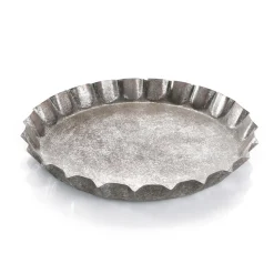 Decoración De Verano>DecoWoerner Bandeja De Corcho Con Corona De Metal, 30 Cm Ø, 4 Cm De Altura plata