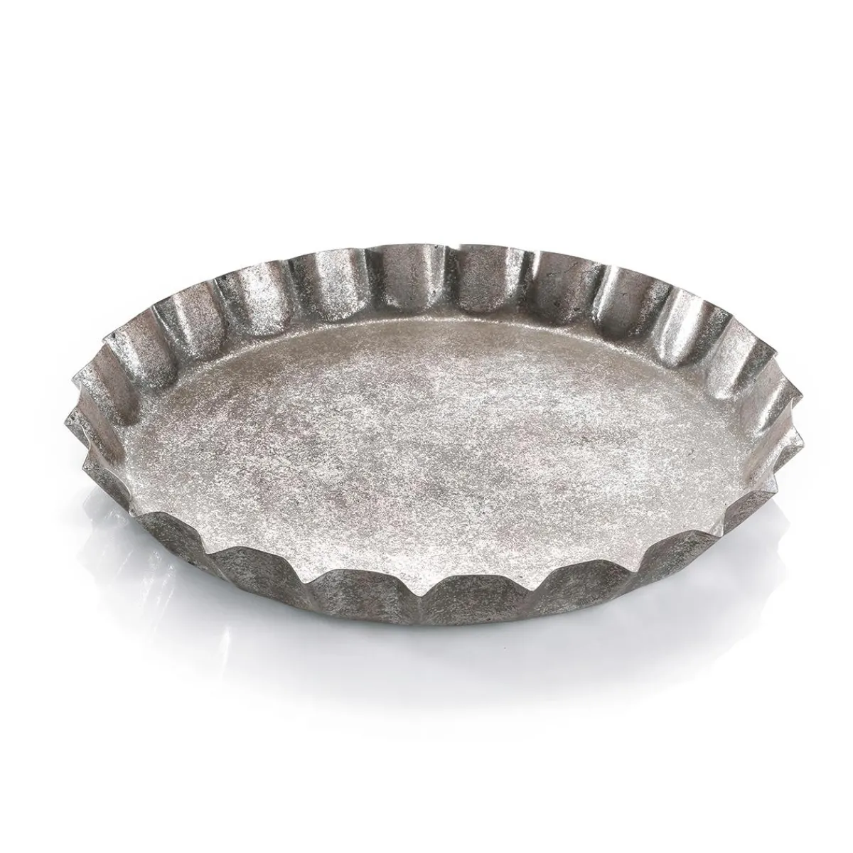 Decoración De Verano>DecoWoerner Bandeja De Corcho Con Corona De Metal, 30 Cm Ø, 4 Cm De Altura plata