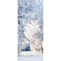 Decoración De Invierno|Pancartas De Navidad E Invierno>DecoWoerner Bandera De Tela Ignífuga "Bosque De Invierno" 75 X 180 Cm blanco