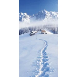 Decoración De Invierno|Pancartas De Navidad E Invierno>DecoWoerner Bandera De Tela Snow Hut 1 X 2 M blanco