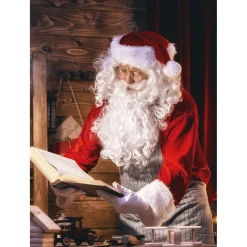 Bandera Xxl>DecoWoerner Bandera De Tela XL "Papá Noel Con Libro" De Tela De Bandera Ignífuga 150 X 200 Cm rojo