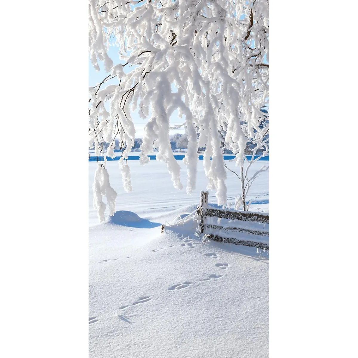 Decoración De Invierno|Pancartas De Navidad E Invierno>DecoWoerner Bandera Paisaje Nieve 1 X 2 M blanco