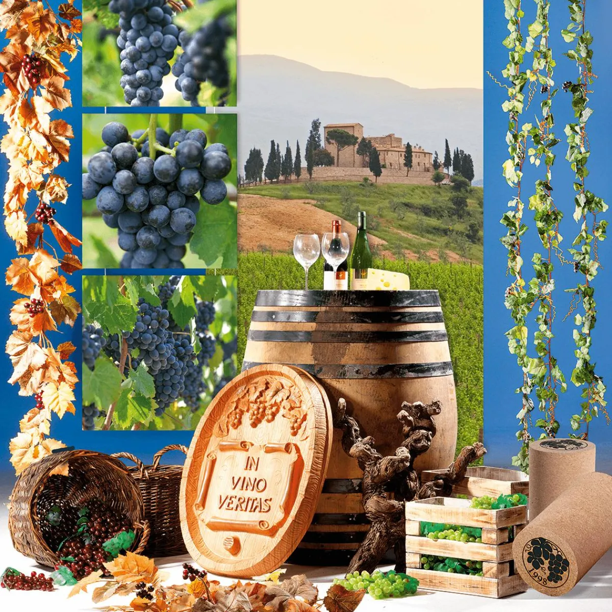Decoración De Otoño>DecoWoerner Barril De Vino Auténtico marrón