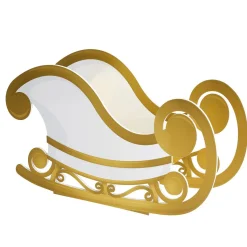 Decoración De Invierno|Figuras De Navidad>DecoWoerner B-bienes Trineo / Blanco 97 Cm oro