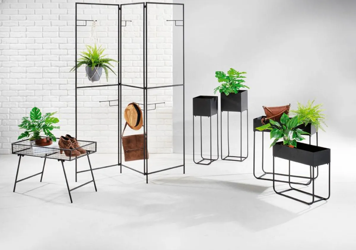 Expositores Para Tiendas>DecoWoerner Biombo De Metal Altura 180 Cm negro