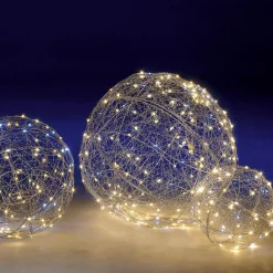 Luz Decorativa|Luces De Navidad>DecoWoerner Bola Con Iluminación LED Caliente Intermitente, 45 Cm plata