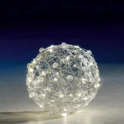 Luz Decorativa|Luces De Navidad>DecoWoerner Bola De Alambre Con Luz LED Ø 25 Cm plata