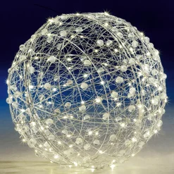 Luz Decorativa|Decoración Navideña Xxl>DecoWoerner Bola De Alambre Con Luz LED Ø 60 Cm plata