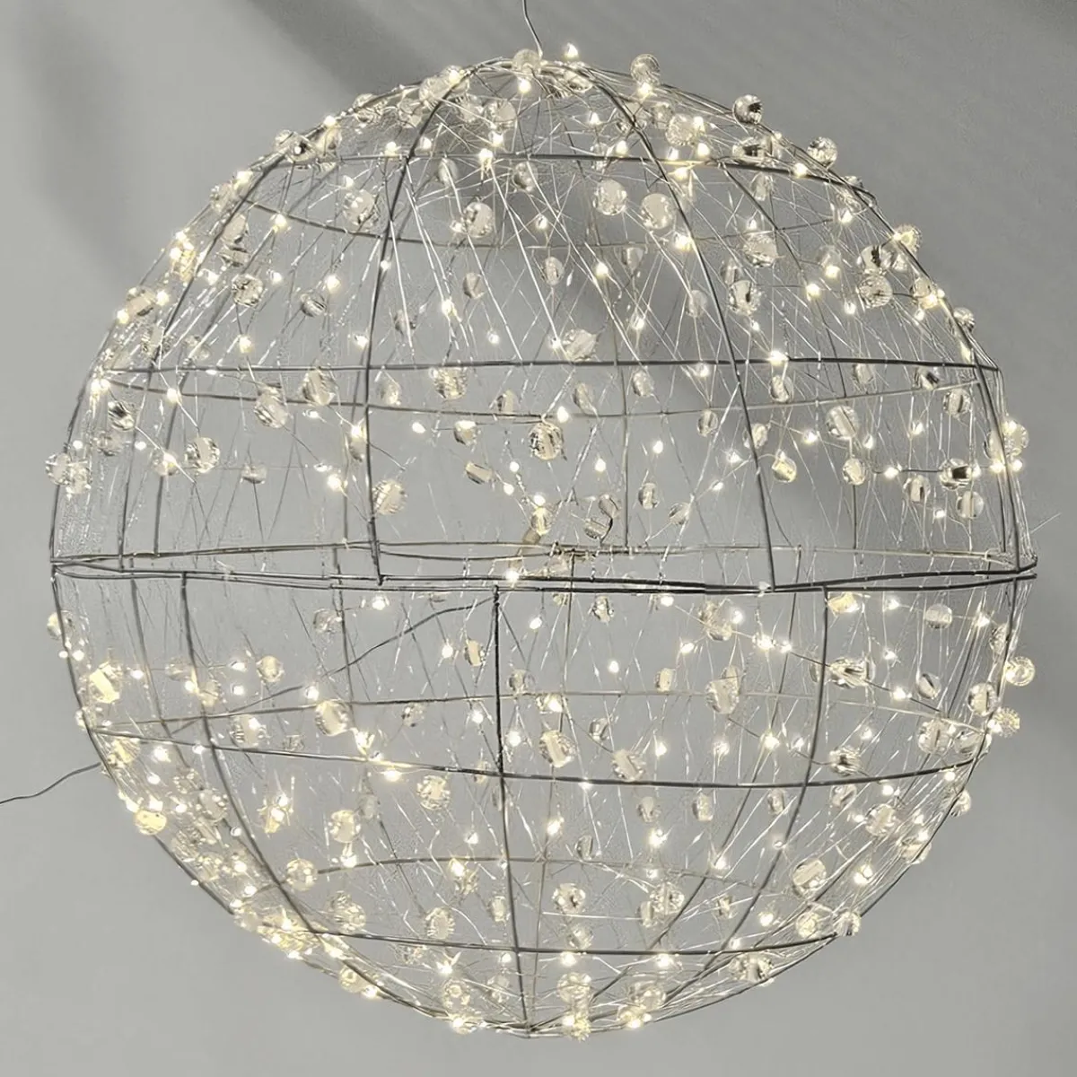 Luz Decorativa|Decoración Navideña Xxl>DecoWoerner Bola De Alambre Con Luz LED Ø 60 Cm plata
