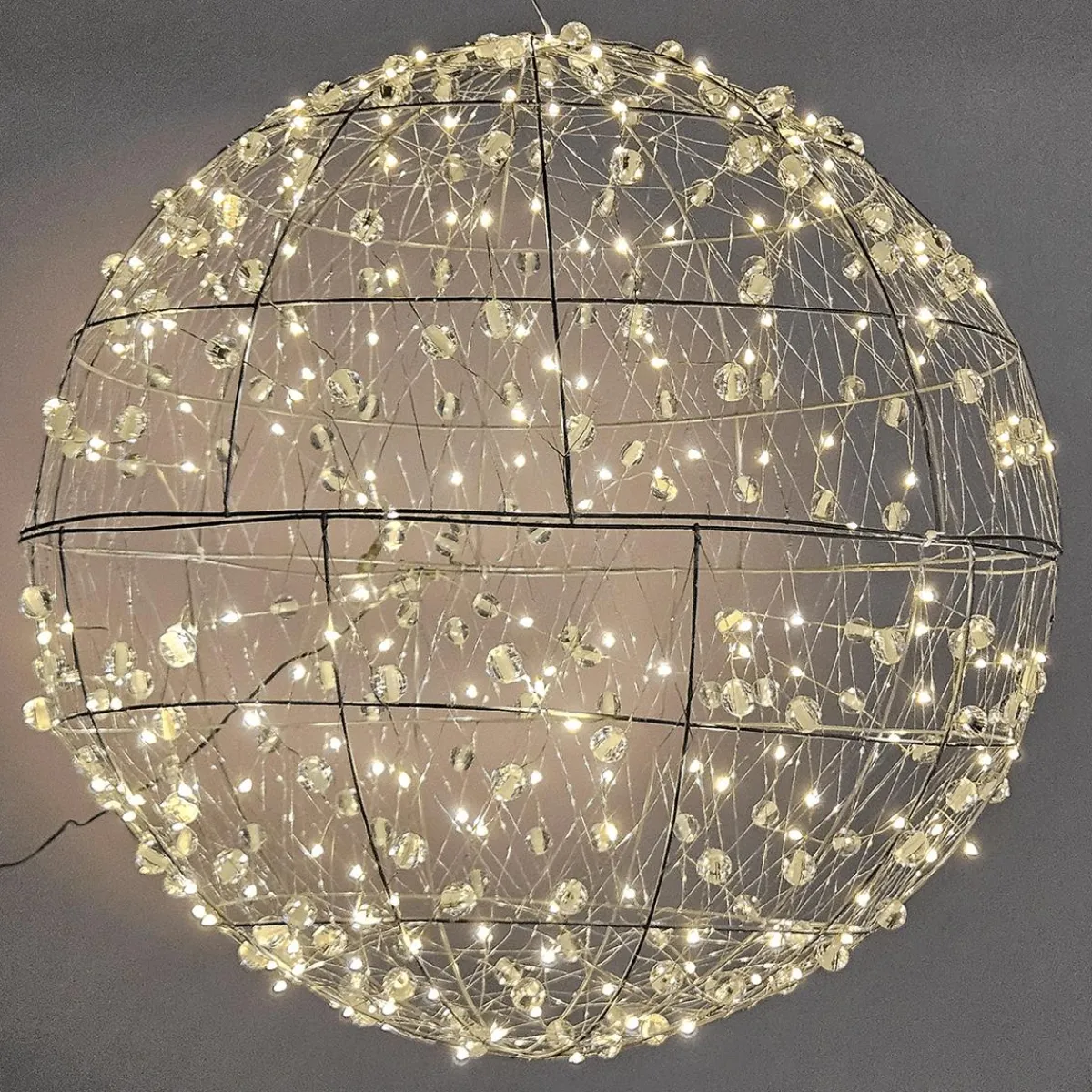 Luz Decorativa|Decoración Navideña Xxl>DecoWoerner Bola De Alambre Con Luz LED Ø 60 Cm plata