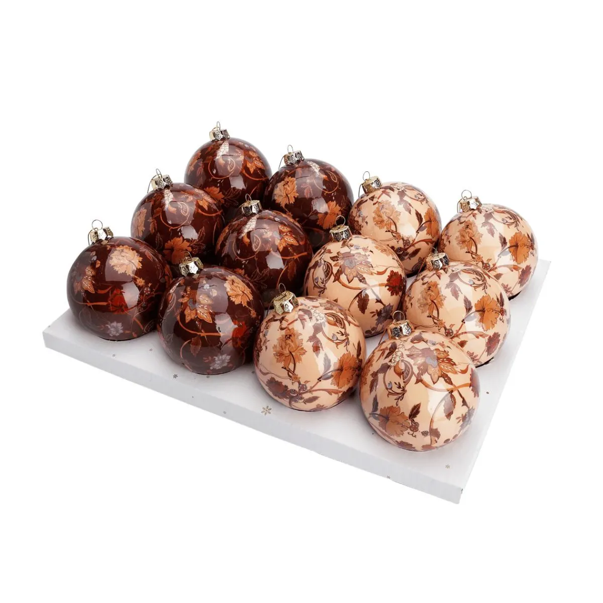 Bolas De Navidad>DecoWoerner Bola De Navidad De Espuma 12 Uds. 8 Cm Ø Esmaltada Beige marrón
