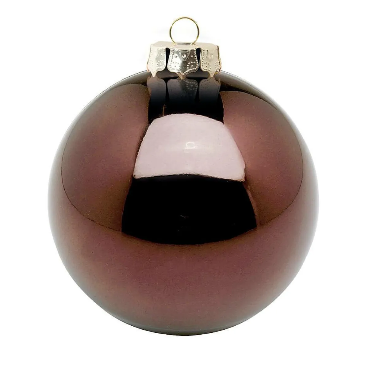 Bolas De Navidad>DecoWoerner Bola De Navidad De Plástico Sin Costuras, Brillante 10 Cm Ø, 4 Piezas marrón