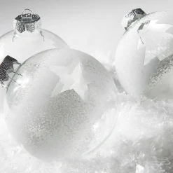 Bolas De Navidad>DecoWoerner Bola De Navidad De Vidrio 6 Cm, Blanca, 10 Piezas transparente