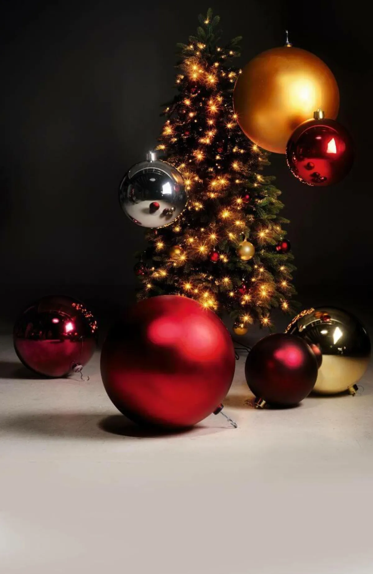 Decoración Navideña Xxl|Bolas De Navidad>DecoWoerner Bola De Navidad XXL Brillante, 50 Cm plata